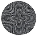 Hand Woven Round Area Rugs Living Room Bedroom Study Computer Chair Cushion Base Mat Round Carpet Rug(4' Round, Black/White) - color: Black/White, size: 4' Round