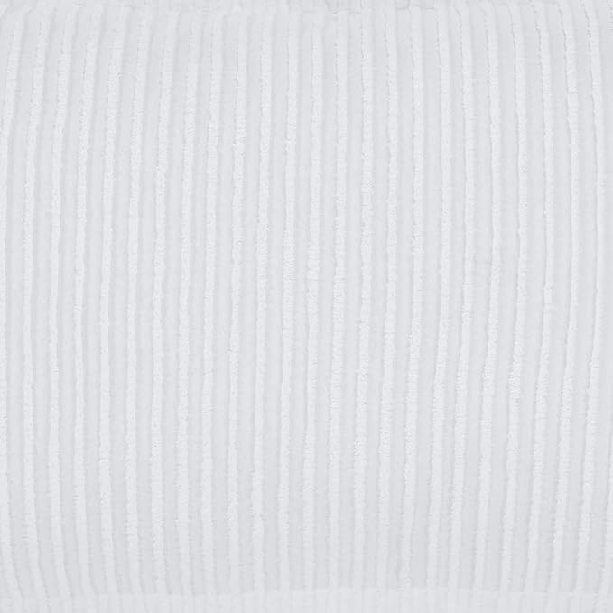 Better Trends Jullian Collection is Super Soft and Light Weight in Bold Stripes Design 100% Cotton Tufted Unique Luxurious Machine Washable Tumble Dry, Standard Sham, White