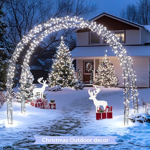 JMEXSUSS 600 LED Solar Christmas Lights Outdoor Waterproof, 206.7ft White Solar Lights Outdoor, 8 Modes White String Light for Yard Patio Tree Gardens Wedding Party Christmas Decor - color: White, size: 600LED*1