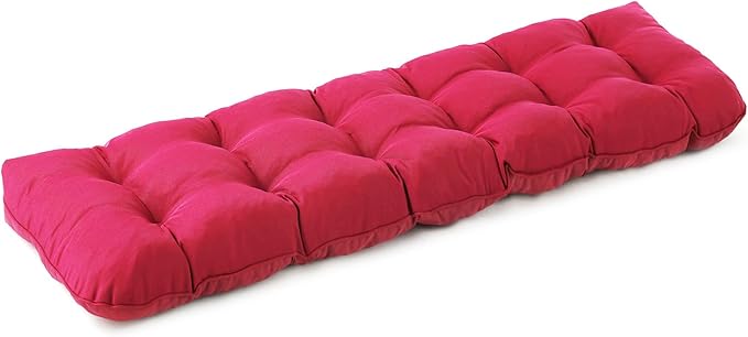 Outdoor Bench Cushion, 48x18x5 Inch, Waterproof Bench Cushion for Outdoor/Indoor Furniture, Tufted Patio Bench Seat Cushion, Fade Resistant Outdoor Cushions for Porch Swing Couch, Burgundy