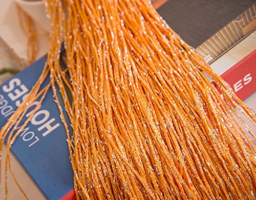 1x2 M Door String Curtain Rare Flat Thread Fringe Panel Room Divider Cute Strip Tassel for Wedding Coffee House Restaurant Parts - color: Orange