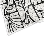 Boho Abstract Colorful Floral Throw Blanket, Vintage Retro Patchwork White Flower Botanical Geometric Aesthetic Groovy Flannel Throw Blanket for Chair Bed Sofa Couch, 60X80IN