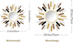 Sunburst Wall Decor Gold Sunburst Mirror,30”Gold Decorative Mirrors for Wall Handmade Living Room & Bedroom