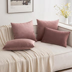 MIULEE Velvet Throw Pillow Covers 16x16 Inch, Pack of 2 - Jam, Soft Solid Decorative Pillow Covers Cushion Cases Modern Luxury Home Decor for Spring Couch Sofa Bedroom Livingroom