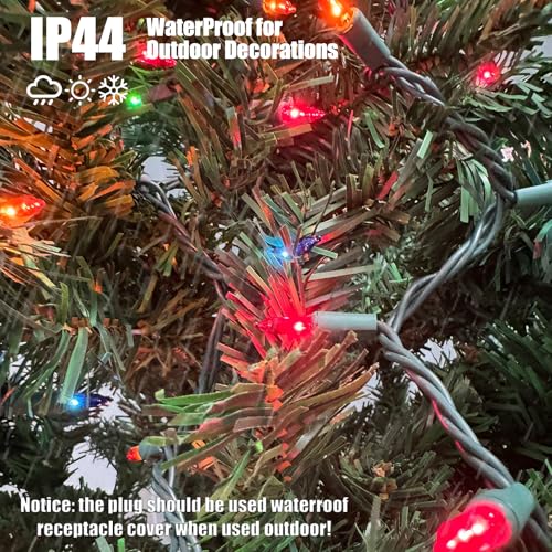 HISHINY Christmas Lights 100 Count Multicolor Christmas Tree String Lights with Green Wire for Outdoor Indoor Christmas Decorations Wedding Decorations Valentines Day Decor,UL Certified (21feet) - color: Multicolor