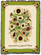 Pure Country Weavers Memorial Sunflowers Blanket - Gift Tapestry Throw Woven from Cotton - Made in the USA (72x54) - color: Sunflowers, size: 72" x 54"