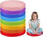8 Pcs Flexible Seating Floor Cushions Colored Round Floor Cushions, 13.8 inch Foam Circle Seats Waterproof Foam Floor Seat for Learning Sitting Daycare School Chair