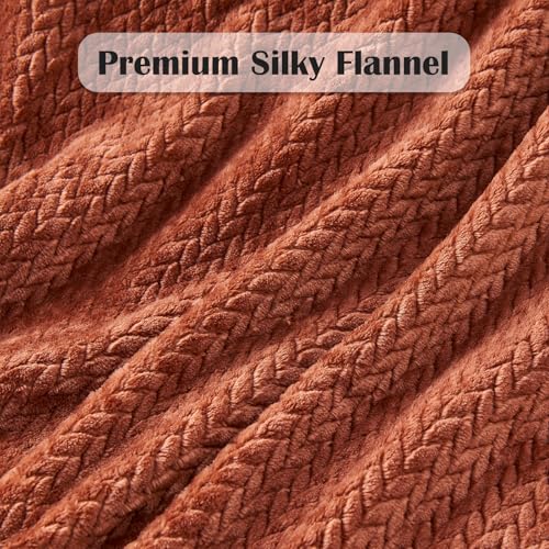 NEWCOSPLAY Super Soft Throw Blanket Coffee Premium Silky Flannel Fleece Leaves Pattern Lightweight Bed Blanket All Season Use (Coffee, Throw(50"x60")) - color: Coffee, size: Throw(50"x60")
