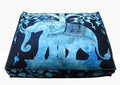 CRAFT KALA Mandala Floor Pillow Cushion Cover Seating Throw Cover Hippie Decorative Bohemian Ottoman Poufs Pom Pillow Cases Boho Indian Cotton Living Room Yoga Home Décor 35" Square Blue Elephant Tree