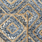 SAFAVIEH Cape Cod Collection Accent Rug - 3' x 5', Natural & Blue, Handmade Flat Weave Diamond Braided Jute & Denim, Ideal for High Traffic Areas in Entryway, Living Room, Bedroom (CAP354A) - color: Natural/Blue, size: 3' x 5' (Rectangular)