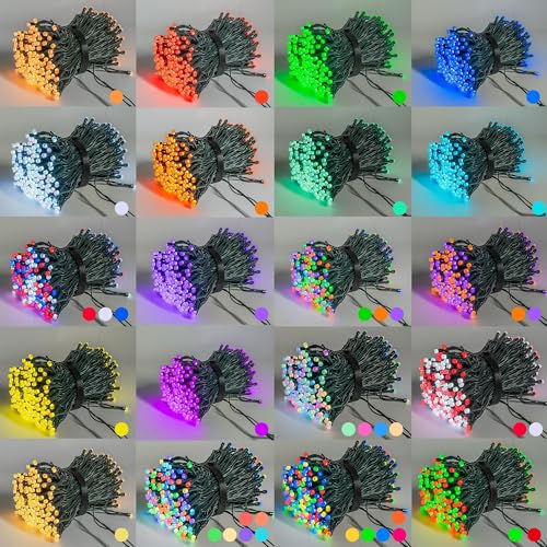 Dazzle Bright Smart Color Changing Christmas Lights, 66FT 200 LED RGB String Lights with Remote & App Controlled, Halloween 4th of July Decoration for Indoor Outdoor Holiday Xmas Tree Party Decor - color: 200 LED RGB