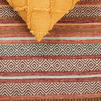 SAFAVIEH Montauk Collection Accent Rug - 3' x 5', Rust & Multi, Handmade Boho Stripe Fringe Cotton, Ideal for High Traffic Areas in Entryway, Living Room, Bedroom (MTK901D) - color: Rust/Multi, size: 3' x 5' (Rectangular)