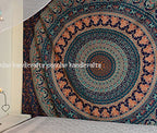 Popular Handicrafts Tapestry Wall Hanging Hippie Mandala Bohemian Hippy Psychedelic Design Indian Indian Magical Tapestries Bedspread 90 x 108 Inches (230cm x 270cm) Navy Blue - size: 108"L x 90"W