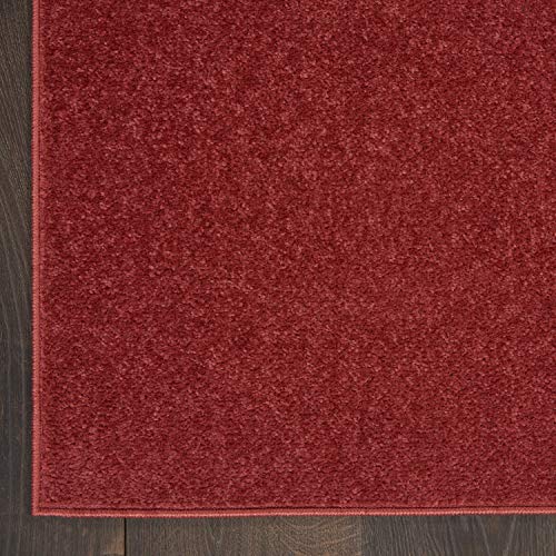 Nourison Home Nourison Essentials Brick Red 2'2" x 7'6" Area Rug - Easy Clean, Non Shedding, Bed Room, Living Room, Dining Room, Kitchen (8' Runner) - color: Brick Red, size: 2'2" x 7'6" (Runner)