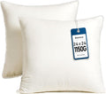 24 x 24 Throw Pillow Inserts - Soft and Plush, Virgin Fiber Filling, Decorative Pillows for Couch Sofa Bed, Machine Washable - White, Pack of 2