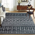 ReaLife Machine Washable Area Rug Runner - Living Room Bedroom Bathroom Kitchen Entryway Office - Padded Low Pile Stain Resistant Premium - Geometric Moroccan Diamond - Jace 3' x 5' - color: Jace, size: 3' x 5' (Rectangular)