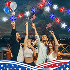 Couah 2 Pack 80 LED Red White and Blue Lights Battery Operated 20 FT 4th of July Patriotic Fairy Lights Indoor Outdoor Camping Party Patriotic Memorial Day Independence 4th of July Decorations - size: 20FT