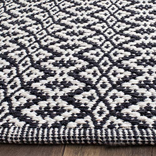 SAFAVIEH Montauk Collection Accent Rug - 2'3" x 3'9", Ivory & Black, Handmade Cotton, Ideal for High Traffic Areas in Entryway, Living Room, Bedroom (MTK716D) - color: Ivory/Black, size: 2'3" x 3'9" (Rectangular)