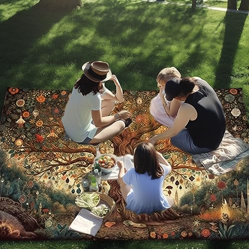 MiniInTheBox Tree of Life Wall Hanging Tapestry Decor Large Tapestrys Mural Aesthetic Sun and Moon Backdrop Blanket Colorful Tree Spiritual Wall Decor Ceiling Living Room Dorm Party - size: 79"L x 71"W