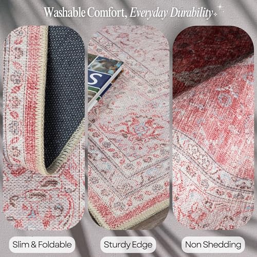 Fame Rugs Modern Oushak Rug 9x12, Vintage Turkish Brown Oriental Antique Inspired Washable Foldable Area Rugs, Luxury Living Room Bedroom (383BB, 9' x 12) - color: 410cp, size: 2' x 3' (Rectangular)