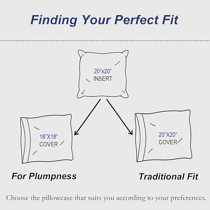 20x20 Pillow Inserts Set of 2 – Soft Hypoallergenic Square Pillow Inserts, Oeko-TEX Certified Virgin Fiber Filling, Machine Washable