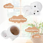 Face Planter Pots Head, Planters for Indoor Plants - Double Cute Plant Pots for Flower & Succulent with Drainage Holes - Ideal Present Ideas (White Lady)