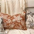 Yangest Flower Pillow Cover 12 x 20 Inches, Nature Chenille Rectangle Throw Pillow Cover Soft Luxury Neutral Accent Couch Pillow Cover for Living Room Bedroom, Rust - color: Rust, size: 20" x 12" (Pack of 1)