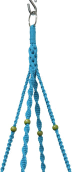 Macrame Plant Hanger & Holder, Hanging Planter 4 Legs Double Deck for 8 inch to 10 inch Two Pots Indoor Outdoor Hanging Planter Cotton Rope 67 Inch with Metal Ring (Cotton-Turquoise)