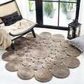 SAFAVIEH Natural Fiber Round Collection 3' Round Grey NF363C Handmade Boho Charm Farmhouse Jute Area Rug - color: Grey, size: 3' (Round)
