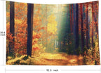 EMMTEEY Forest Tapestry Wall Hanging - Sunlight in Fall Forest Path Autumn Landscape - Large Wall Art - 92.5X70.9 - For Bedroom
