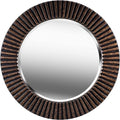60021 Decorative Sunburst Wall Mirror – Bronze Finish, Painted Surface, Classic Style, 34" Diameter, Round Shape
