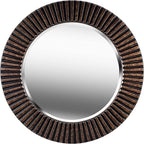 60021 Decorative Sunburst Wall Mirror – Bronze Finish, Painted Surface, Classic Style, 34" Diameter, Round Shape