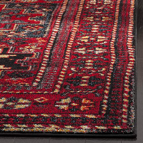 SAFAVIEH Vintage Hamadan Collection Accent Rug - 2'7" x 5', Red & Multi, Oriental Persian Design, Non-Shedding & Easy Care, Ideal for High Traffic Areas in Entryway, Living Room, Bedroom (VTH213A)