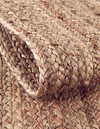 Unique Loom Braided Jute Collection Area Rug - Dhaka (1' 2" x 6' 1" Table Runner, Natural) - color: Natural, size: 1'2" x 6'1" (Table Runner)
