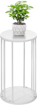 Plant Stand Indoor,small plant stool,Flower Pot Corner stand holder,Mid Century Heavy Duty Metal Tall Home Decor,Modern Round End Table,Small Rustic Display Stand for Living Room,Bedroom(White,21In)