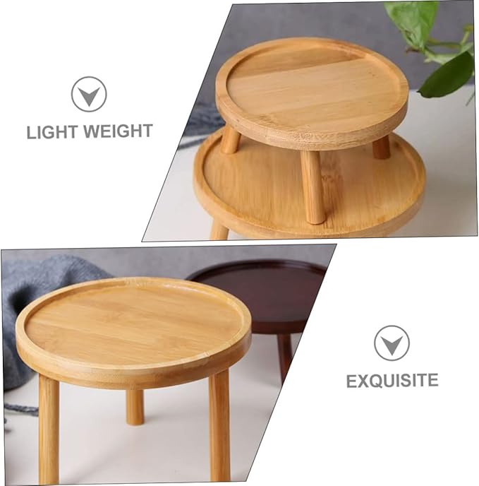 Happyyami Boho Room Decor Wooden Planter Stand for Home Flower Pot Holder Vase Display St