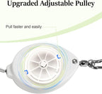 2 Pcs Upgraded Heavy Duty Retractable Plant Hanger,Plant Pulleys for Hanging Plants,Easy to Raise and Lower,Auto Lock,Adjustable Hook for Garden Baskets Pots,Birds Feeder and Wind Chime,White