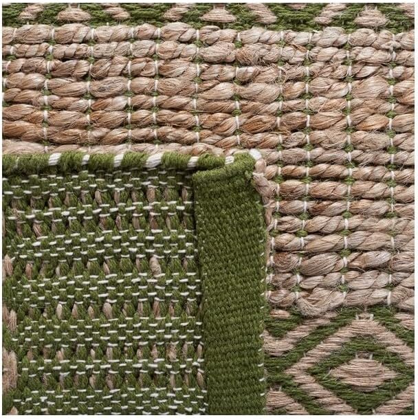 SAFAVIEH Area Rug 8x10 - Natural Fiber Collection - Large - Green & Natural, Handmade Jute & Cotton, Boho Farmhouse Rustic Design, Ideal for Living Room, Bedroom, Dining Space (NFB653Y)