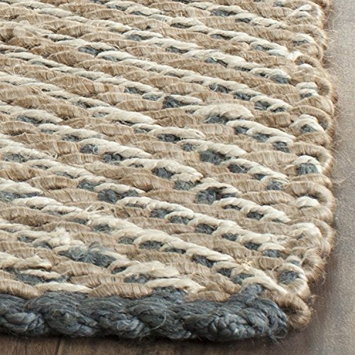 SAFAVIEH Natural Fiber Collection Runner Rug - 2'6" x 12', Blue & Natural, Handmade Jute, Ideal for High Traffic Areas in Living Room, Bedroom (NF454A)