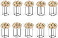 Black Plant Stand Pedestal Stand - 10 Pcs Metal Plant Stand, 15.75in Tall Flower Stand Vase Flower Holder, Wedding Centerpieces for Tables, Corner Planter Pot Rack for Living Rooms, Home, Patio Decor