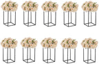 Black Plant Stand Pedestal Stand - 10 Pcs Metal Plant Stand, 15.75in Tall Flower Stand Vase Flower Holder, Wedding Centerpieces for Tables, Corner Planter Pot Rack for Living Rooms, Home, Patio Decor