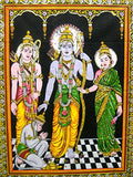 Ram Darbar religious batik Cotton Wall Hanging Painting : Size 43"x30" Inches - color: Ram Darbar