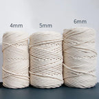 FLIPPED 100% Natural Cotton Macrame Cord,5mm x110 Yards Macrame Cords Colored Cotton Macrame Rope Craft Cord for DIY Crafts Knitting Plant Hangers Christmas Wedding Décor(Beige, 5mm110yards)