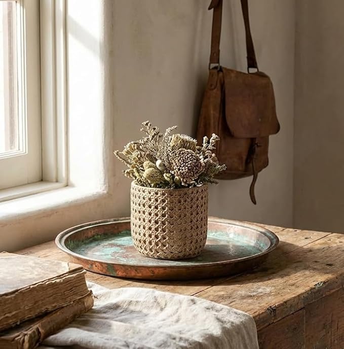 Napco Woven Pattern Planter, Small