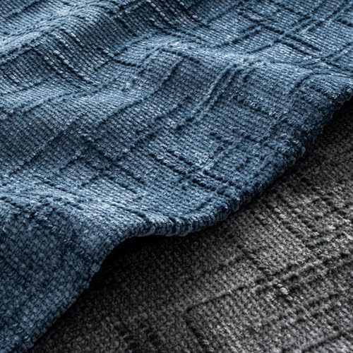 MIULEE Textured Throw Pillow Covers Thick Chenille Decorative Pillows Blue Ashes 20x20 Inch Set of 2 Modern Boho Farmhouse Home Decor Neutral Cushion Covers for Couch Sofa Living Room Bedroom - color: Blue Ashes, size: 20" x 20" (Pack of 2)