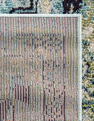 Rugs.com Fleur Collection Rug – 5' x 8' Blue Medium-Pile Rug Perfect for Bedrooms, Dining Rooms, Living Rooms - color: Blue 12, size: 5' x 8' (Rectangular)