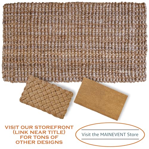 Jute Doormat 30x17 Inch, Jute Entryway, Braided Doormat, Natural Woven Welcome Mat
