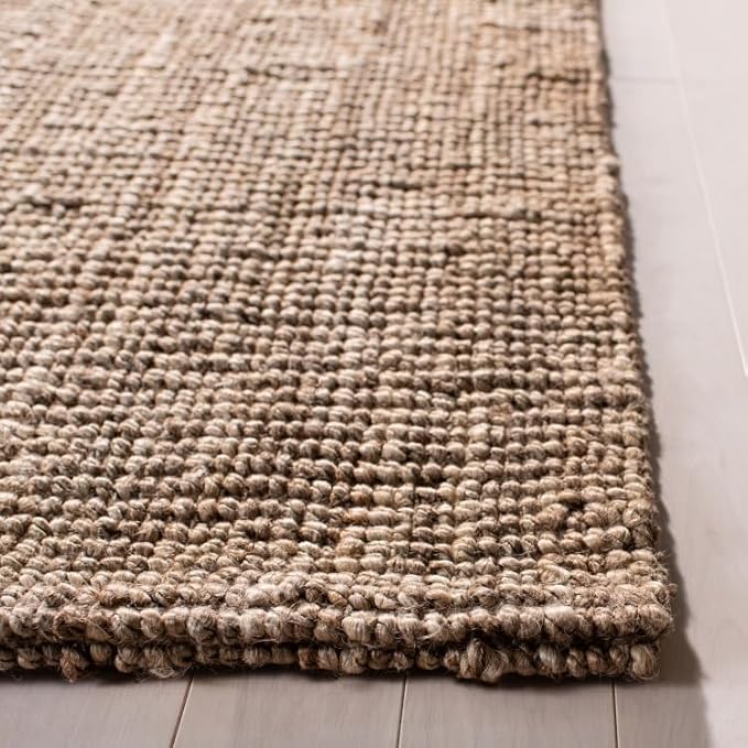 SAFAVIEH Natural Fiber Collection Accent Rug - 3' x 5', Grey, Handmade Farmhouse Country Boho Rustic Jute, Ideal for High Traffic Areas in Entryway, Living Room, Bedroom (NF808F)