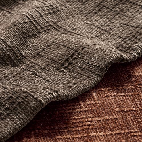 MIULEE Textured Throw Pillow Covers Thick Chenille Decorative Pillows Brown 20x20 Inch Set of 2 Modern Boho Farmhouse Home Decor Neutral Cushion Covers for Couch Sofa Living Room Bedroom - color: Brown, size: 20" x 20" (Pack of 2)