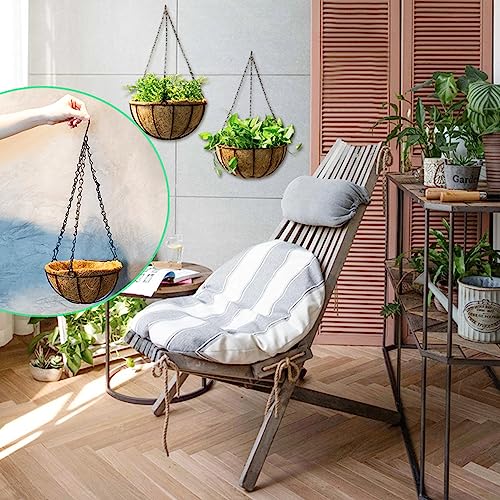 3 Pack16 inches Black Hanging Basket Chain,Flower Pot Basket Chains 3 Point Replacement Chain Hangers for Lanterns, Bird Feeders, Planters and Other Ornaments